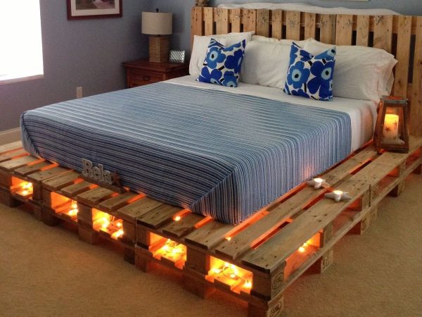 Кровать лофт из поддонов №3 — Кровати из поддонов