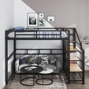 Кровать-чердак черная №88 — Детские кровати лофт