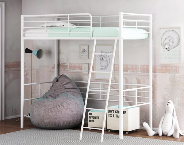 Белая кровать-чердак №94 — Детские кровати лофт